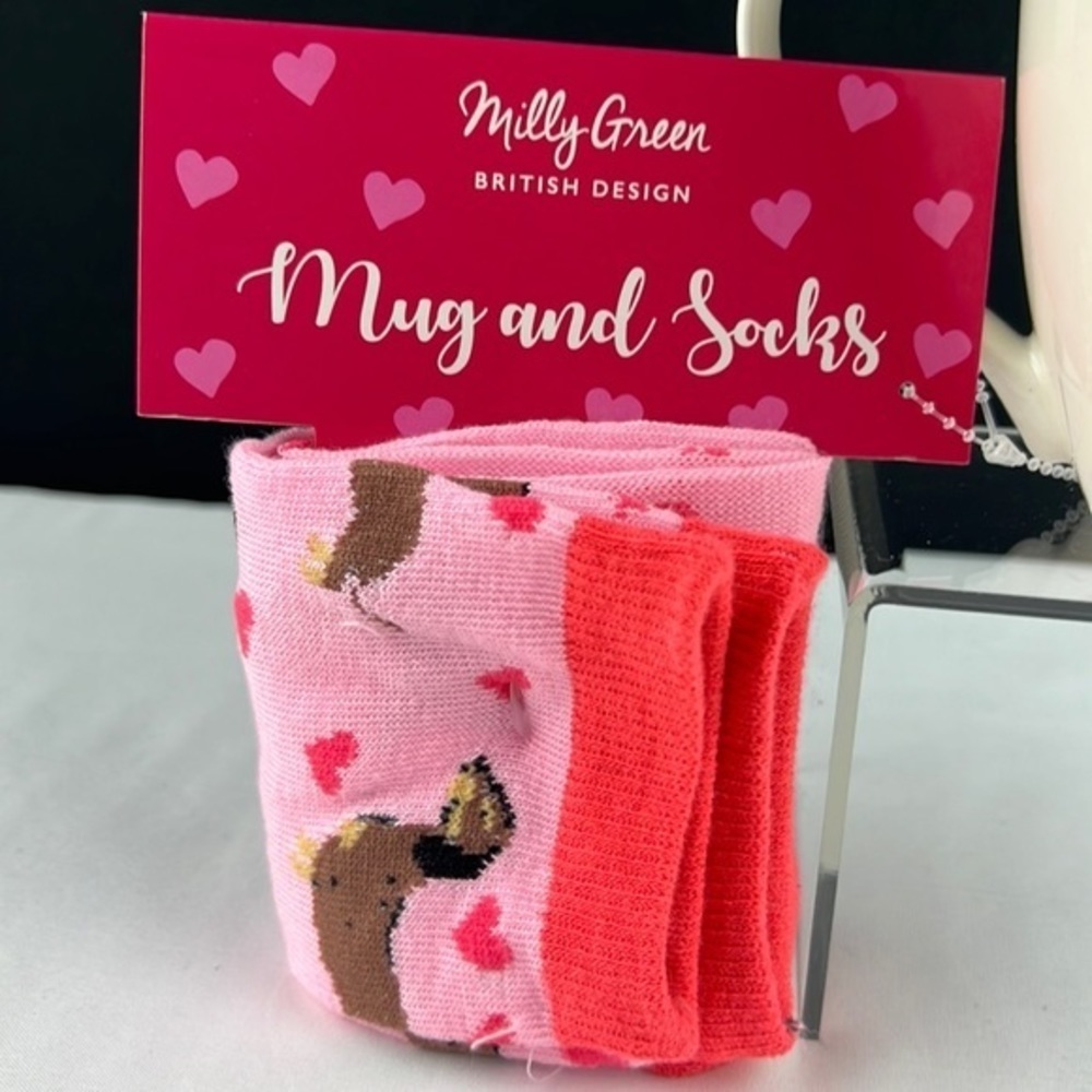 Millie Green - *Last One* Dachshund ‘I Long For You’ Mug/Sock. NWT Firm! - Picture 3 of 3